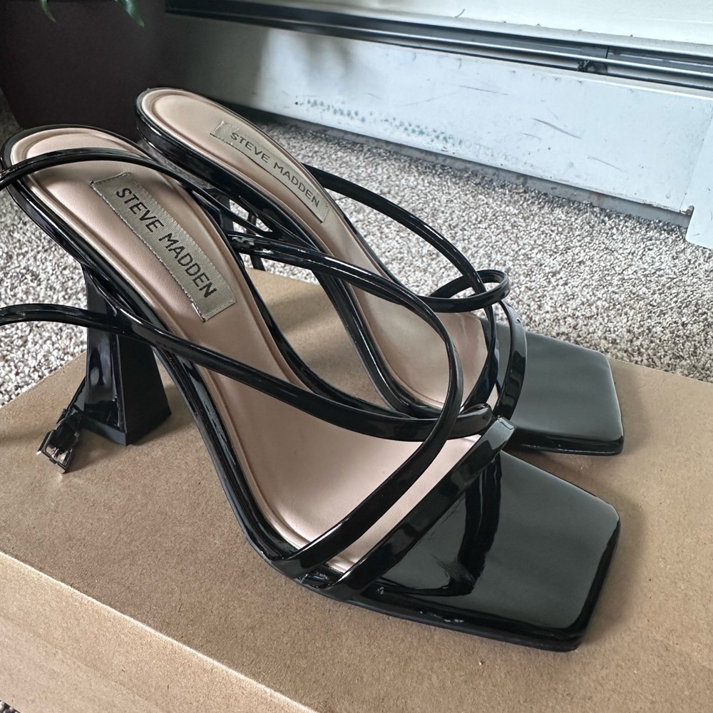 Steve Madden Black Strappy Heels
